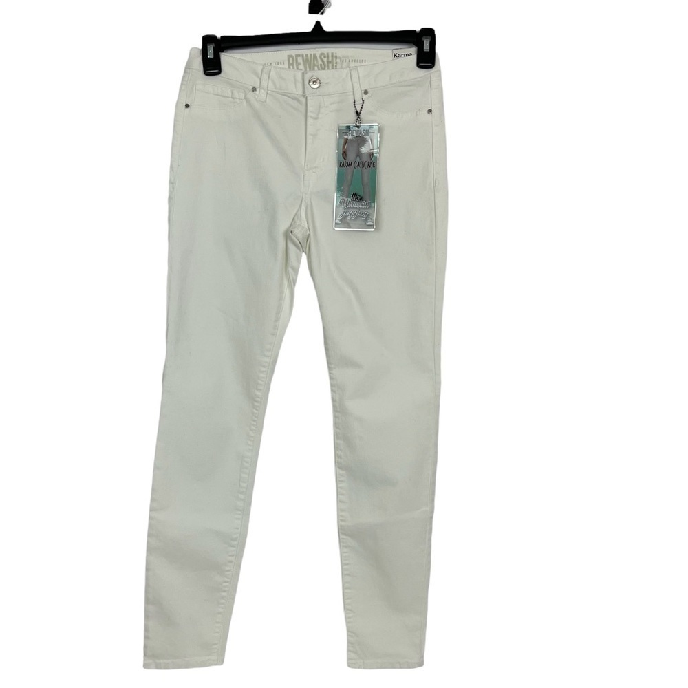 NWT REWASH Women’s Jr Jegging Jeans Sz 9 White Stretch Flaws/Stain